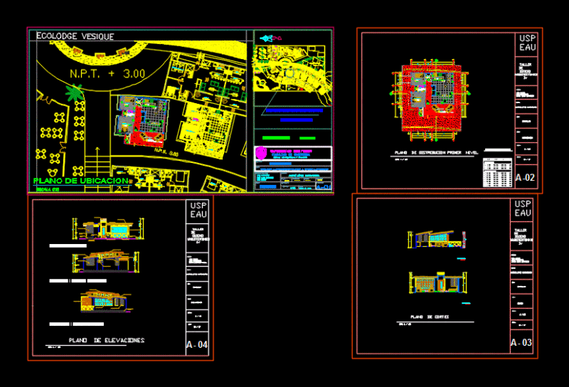 Ecolodge DWG Plan for AutoCAD