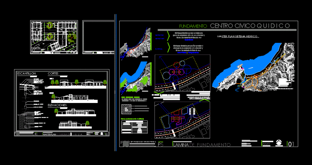 Ecological Civic Center DWG Block for AutoCAD