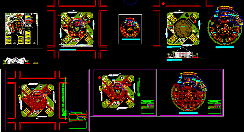 Ecological Restaurant Fast Foods DWG Block for AutoCAD