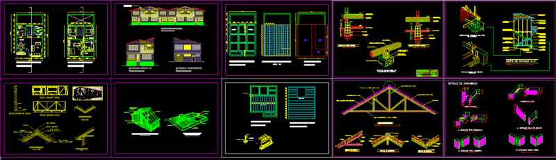 Economical Wooden Housing DWG Block for AutoCAD