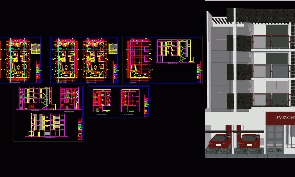 Planos De Proyecto Edificio Multifamiliar En Dwg Auto 7408