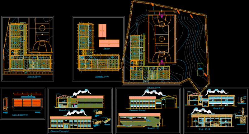 Education Center DWG Block for AutoCAD
