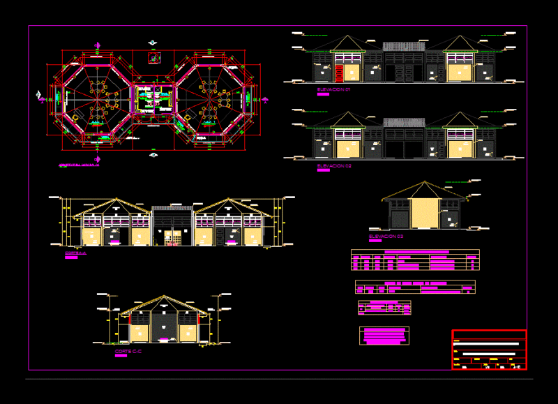 Educational Center Initial DWG Block for AutoCAD