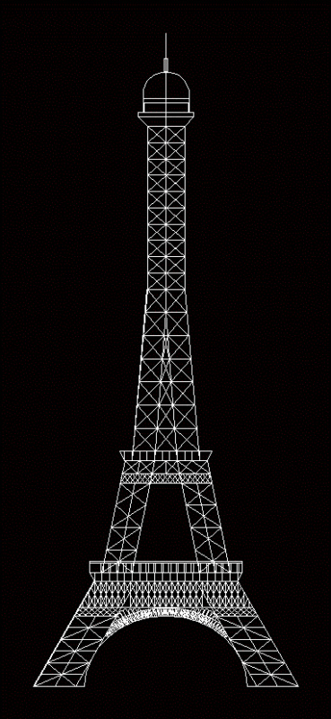 Eiffel Tower DWG Block for AutoCAD