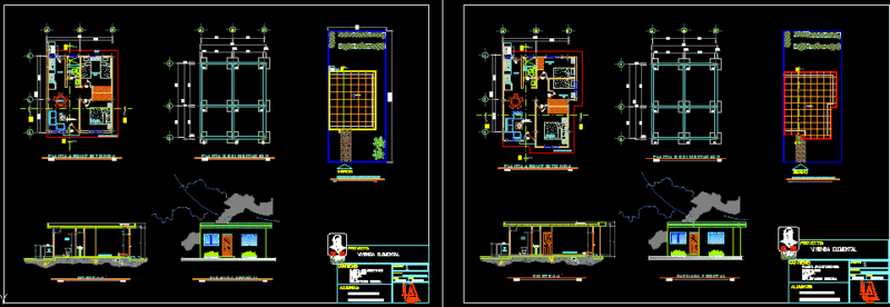 Elemental Housing DWG Block for AutoCAD