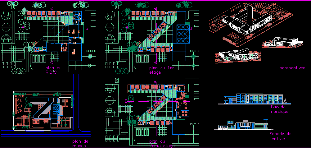 Elementary School DWG Plan for AutoCAD • Designs CAD electrical plan and layout 