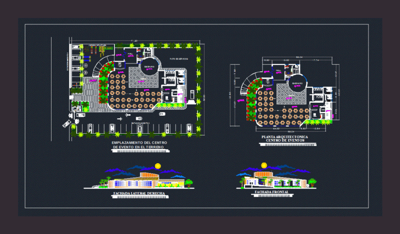 Event Center DWG Block for AutoCAD