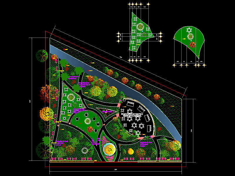 Recreation Park - Exterior Recreative Area 2D DWG Design 