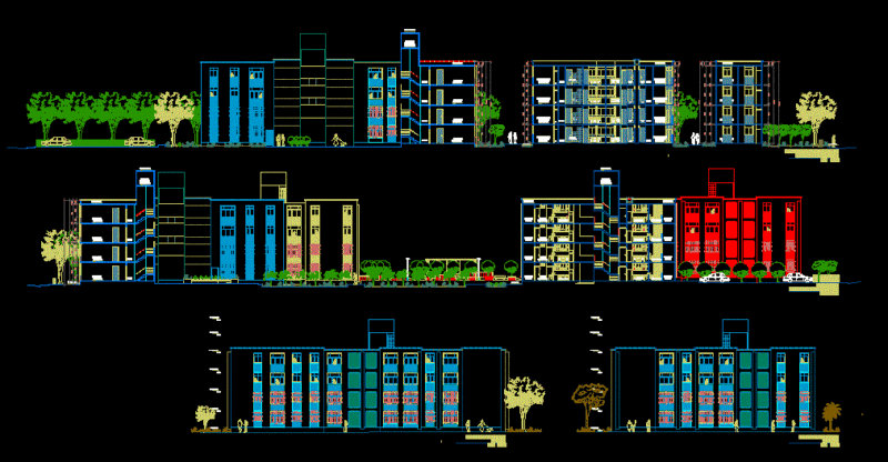 Facade Multifamily DWG Full Project for AutoCAD