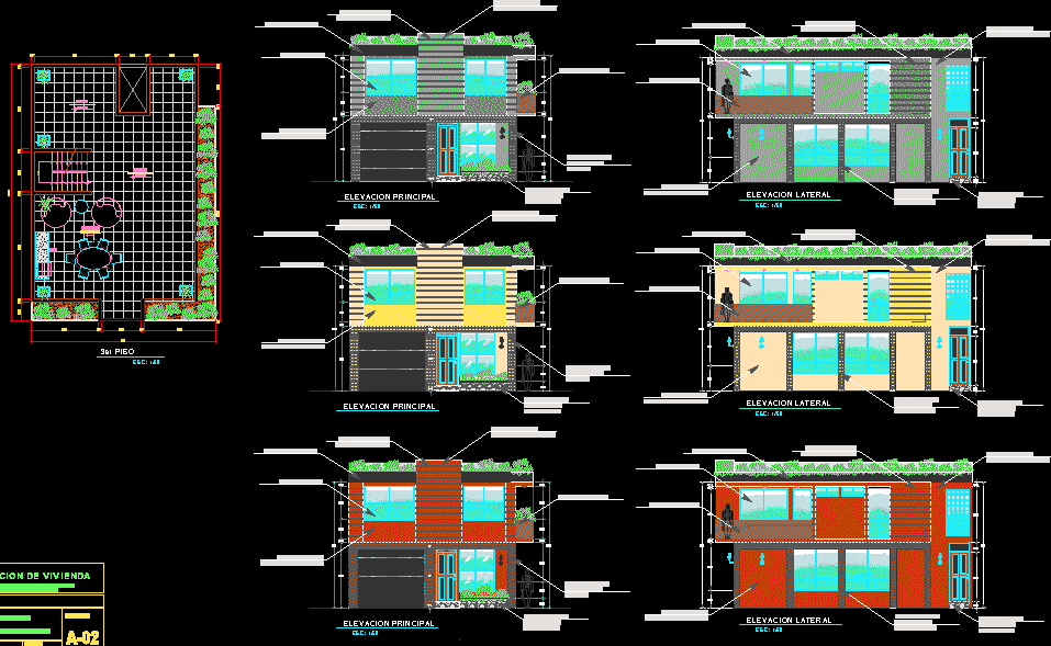 Fachadas De Vivienda DWG Block for AutoCAD • Designs CAD