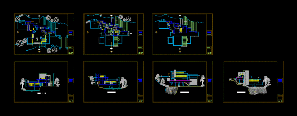 Fallingwater 2D DWG Block for AutoCAD