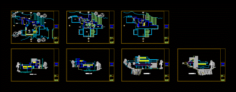 Fallingwater House DWG Section for AutoCAD