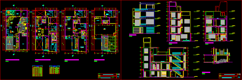 Families House DWG Section for AutoCAD