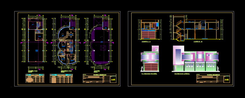 Family Home – Architecture DWG Section for AutoCAD