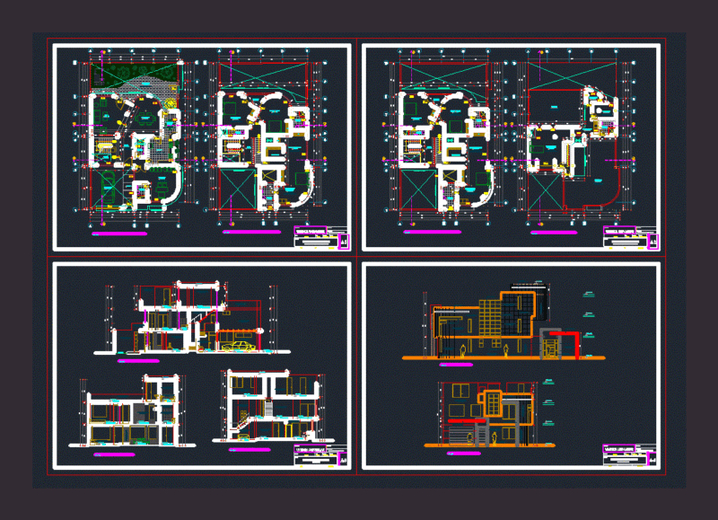Family Home DWG Block for AutoCAD
