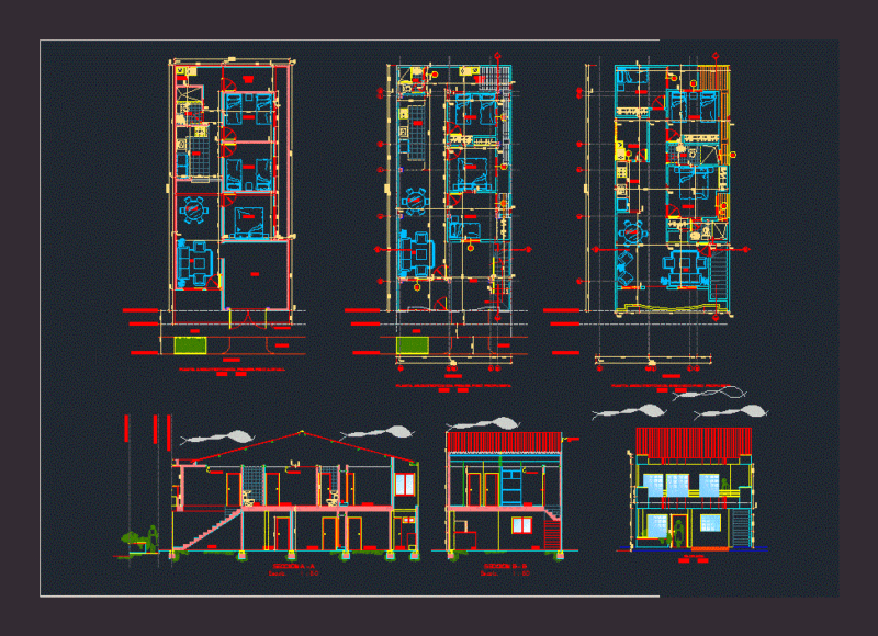 Family Home Redesign DWG Block for AutoCAD