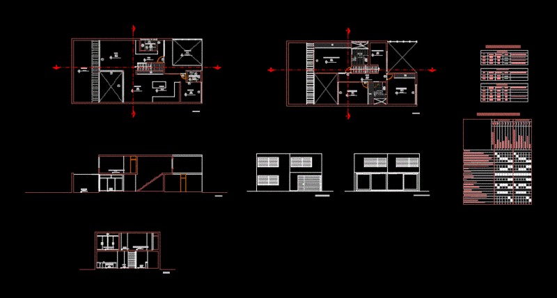 Family House 2 Levels DWG Section for AutoCAD