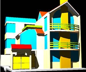Family House 3D DWG Model For AutoCAD
