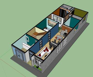 Family House 3D SKP Model for SketchUp • Designs CAD