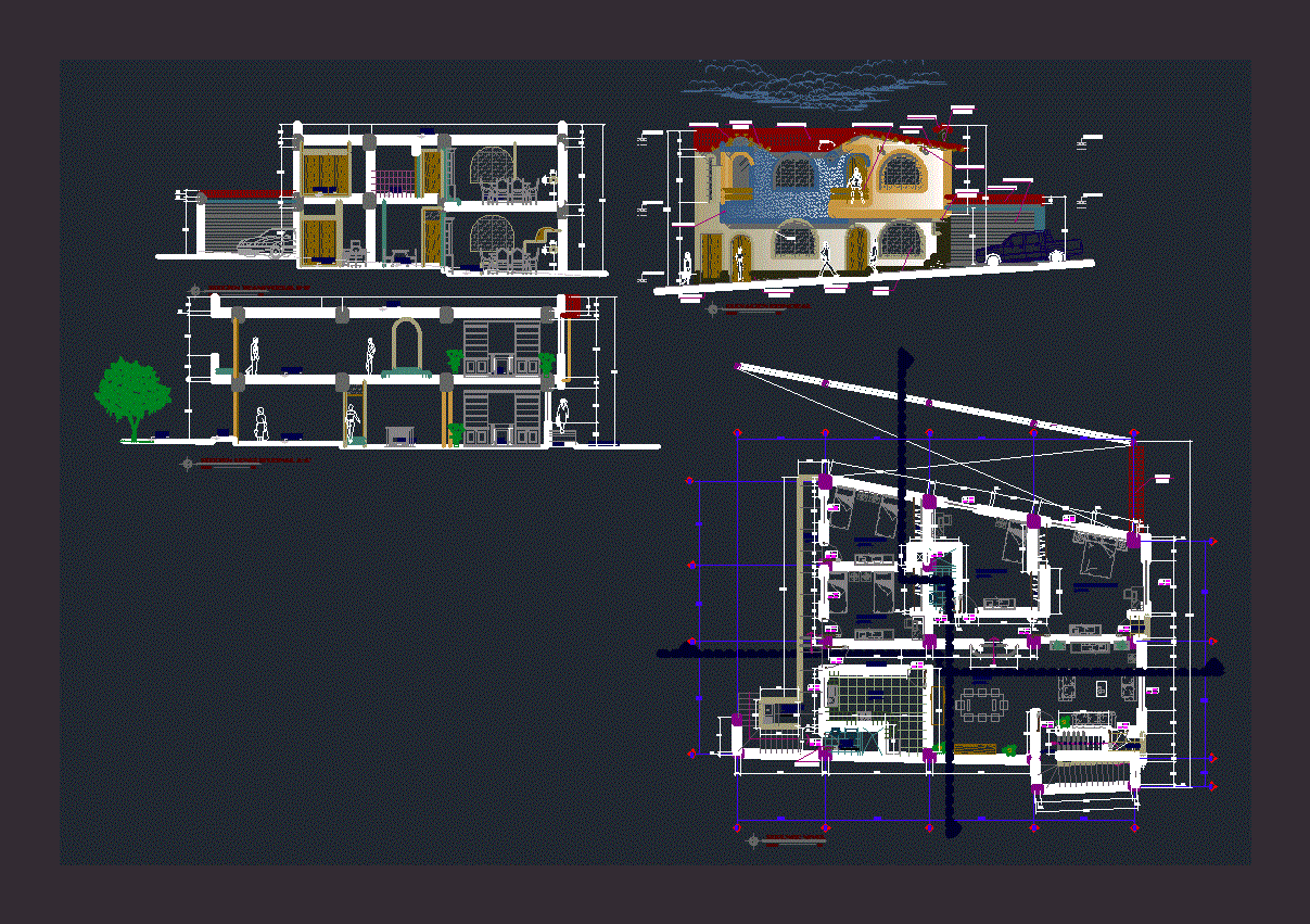 Family House DWG Block for AutoCAD • Designs CAD