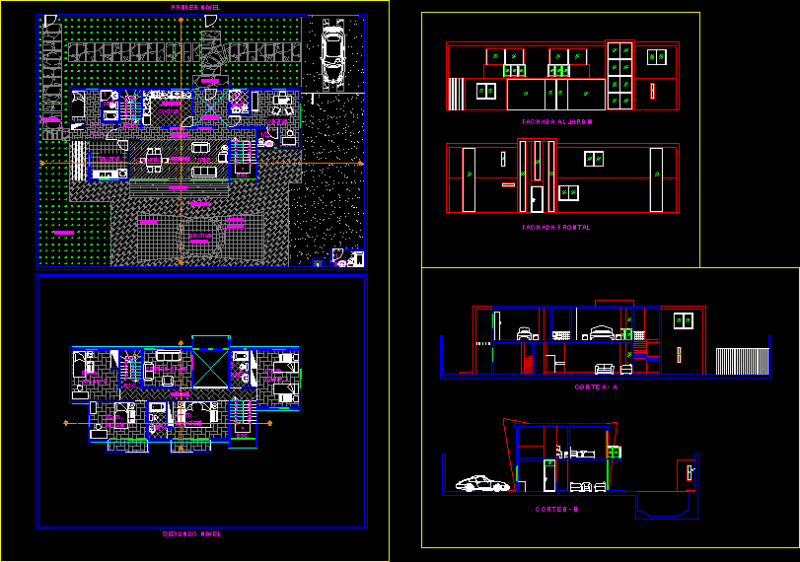 Family House DWG Block for AutoCAD