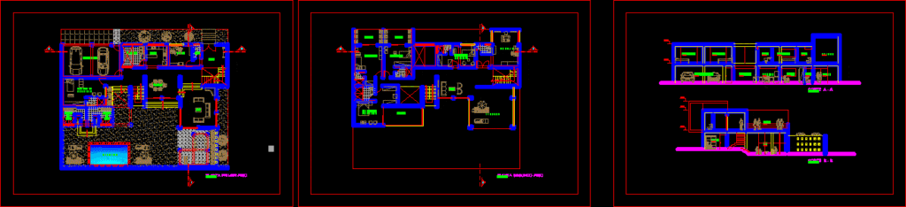Family House DWG Block for AutoCAD