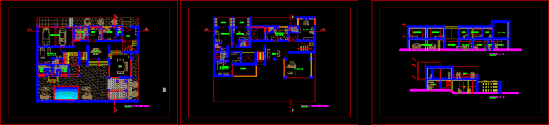 Family House DWG Block for AutoCAD
