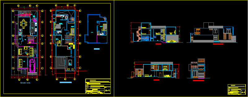 Family House DWG Block for AutoCAD