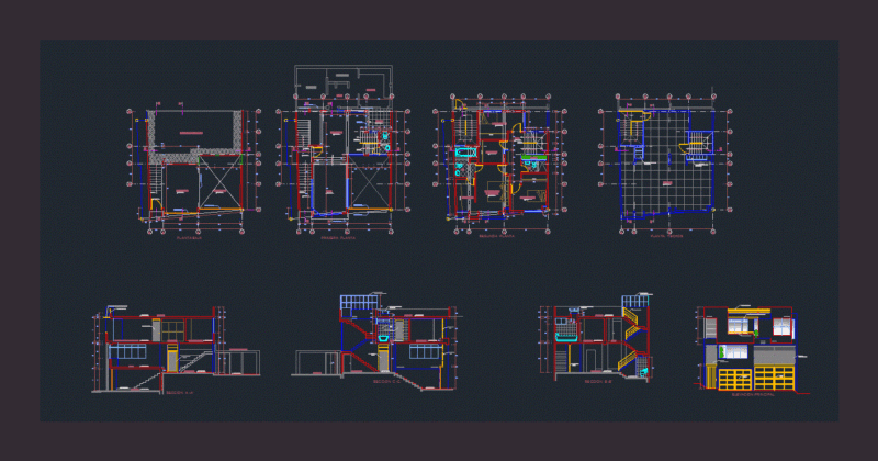 Family House DWG Block for AutoCAD