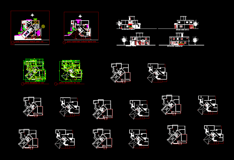 Family House DWG Block for AutoCAD