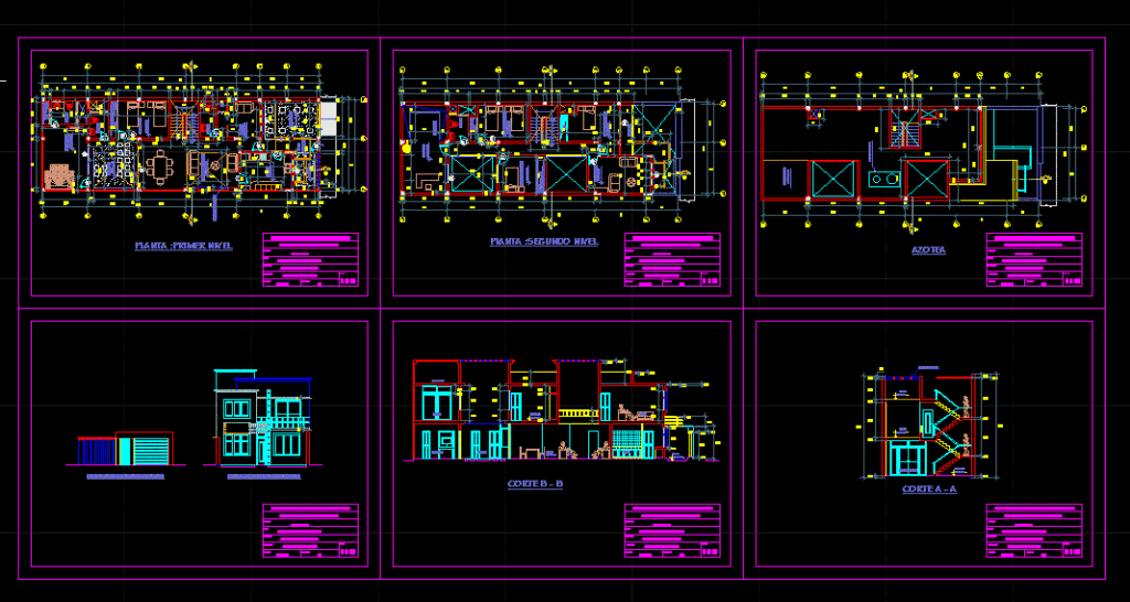 Family House DWG Elevation for AutoCAD