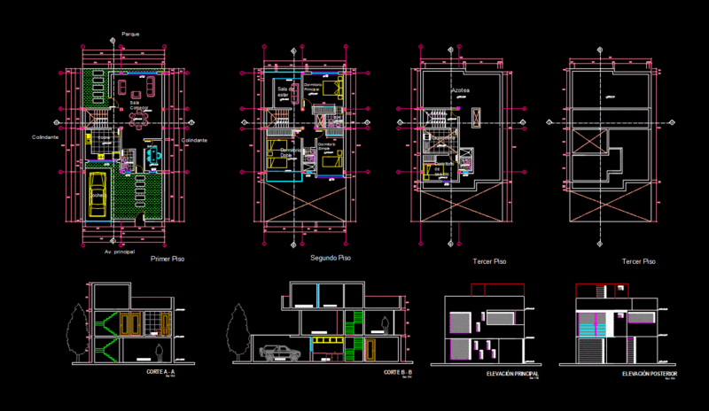 Family House DWG Plan for AutoCAD