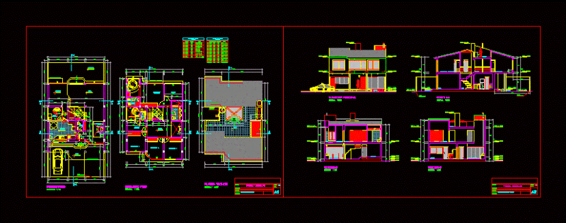 Family House DWG Section for AutoCAD