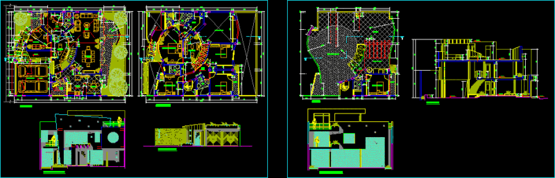Family House DWG Section for AutoCAD