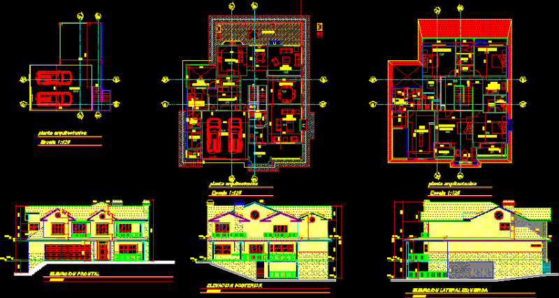 Family House DWG Section for AutoCAD