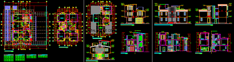 Family House DWG Section for AutoCAD