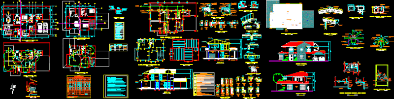 Family House DWG Section for AutoCAD