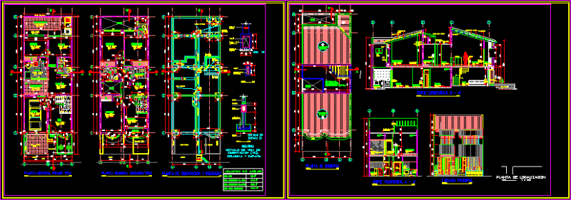 Family House DWG Section for AutoCAD