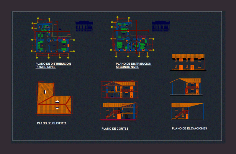 Family House In Adobe DWG Block for AutoCAD
