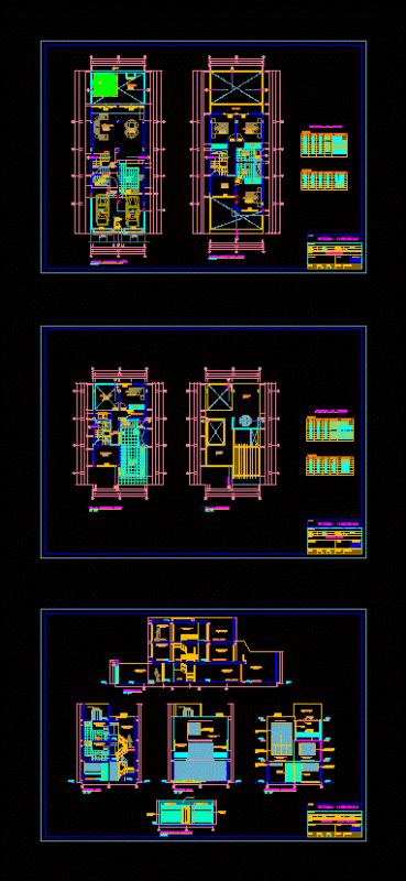 Family Housing 7×21 DWG Block for AutoCAD