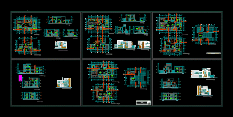 Family Housing – Bifamiliar DWG Block for AutoCAD