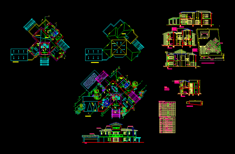 Family Housing Duplex DWG Block for AutoCAD