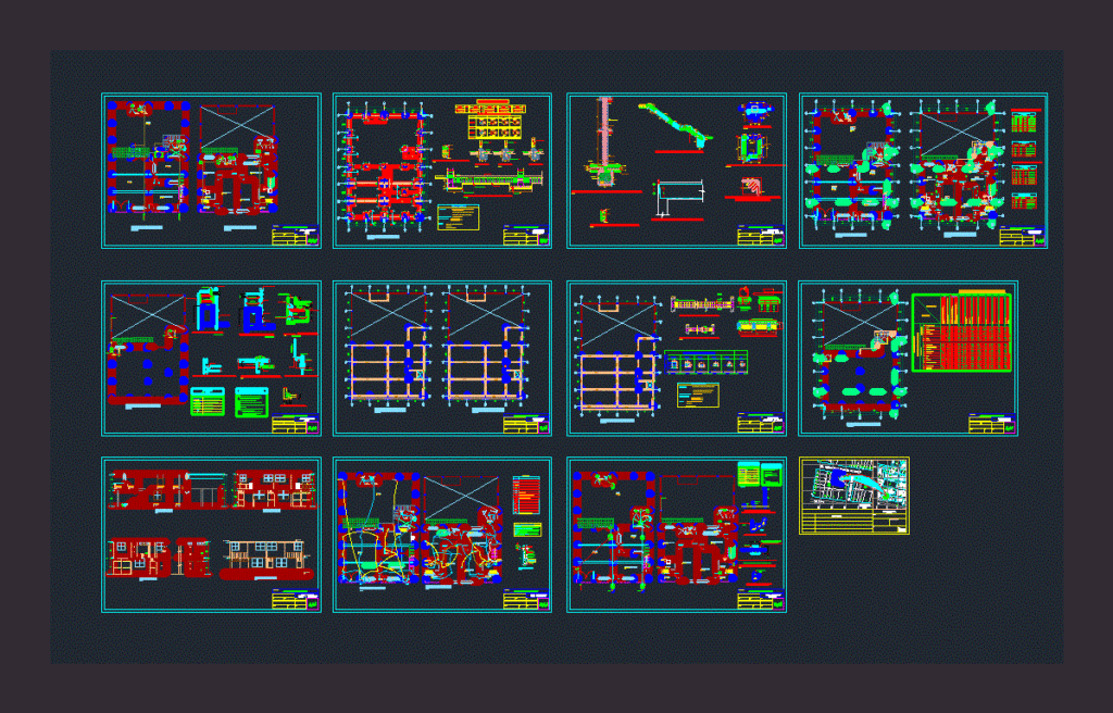 Family Housing DWG Block for AutoCAD
