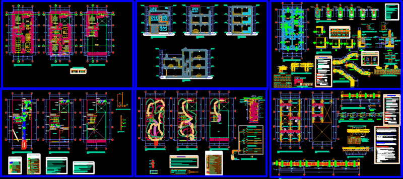 Family Housing DWG Block for AutoCAD