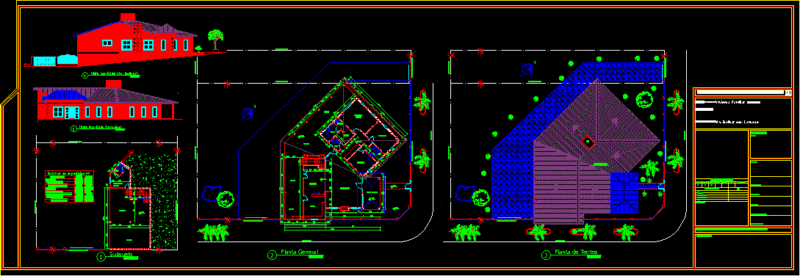 Family Housing DWG Block for AutoCAD