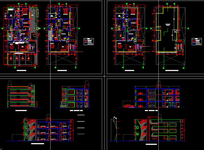 Family Housing DWG Section for AutoCAD