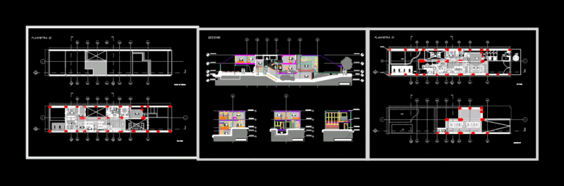 Family Housing DWG Section for AutoCAD