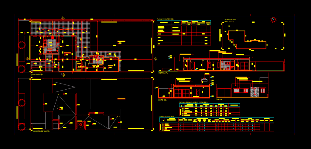 Family Housing DWG Section for AutoCAD