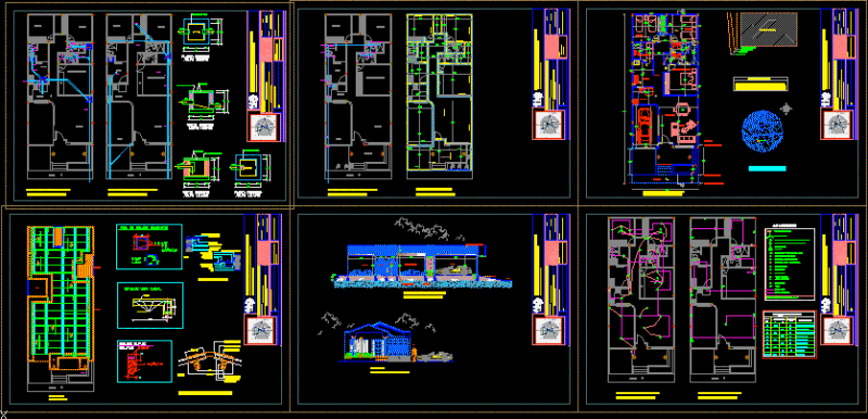 Family Housing DWG Section for AutoCAD