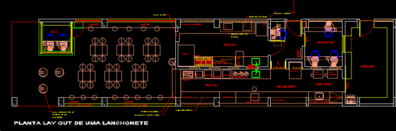 Fast Food 2D DWG Plan for AutoCAD